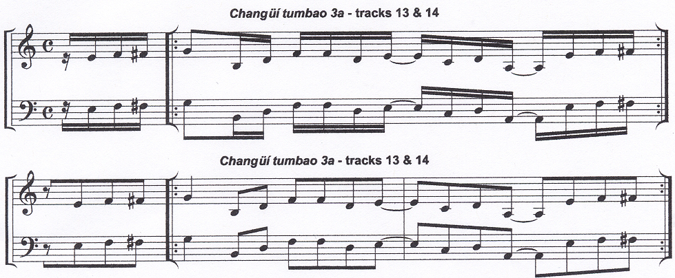 notation example from Beyond Salsa Piano - The Cuban Timba Piano Revolution - by Kevin Moore